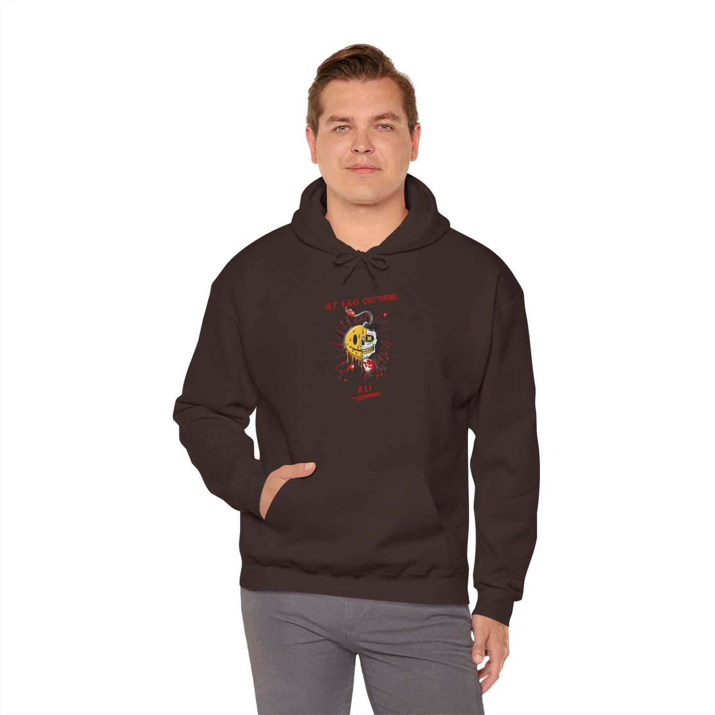 Personalized Split Smile Skull Hooded Sweatshirt