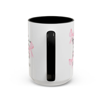 Personalized Pink Bow Accent Coffee Mug