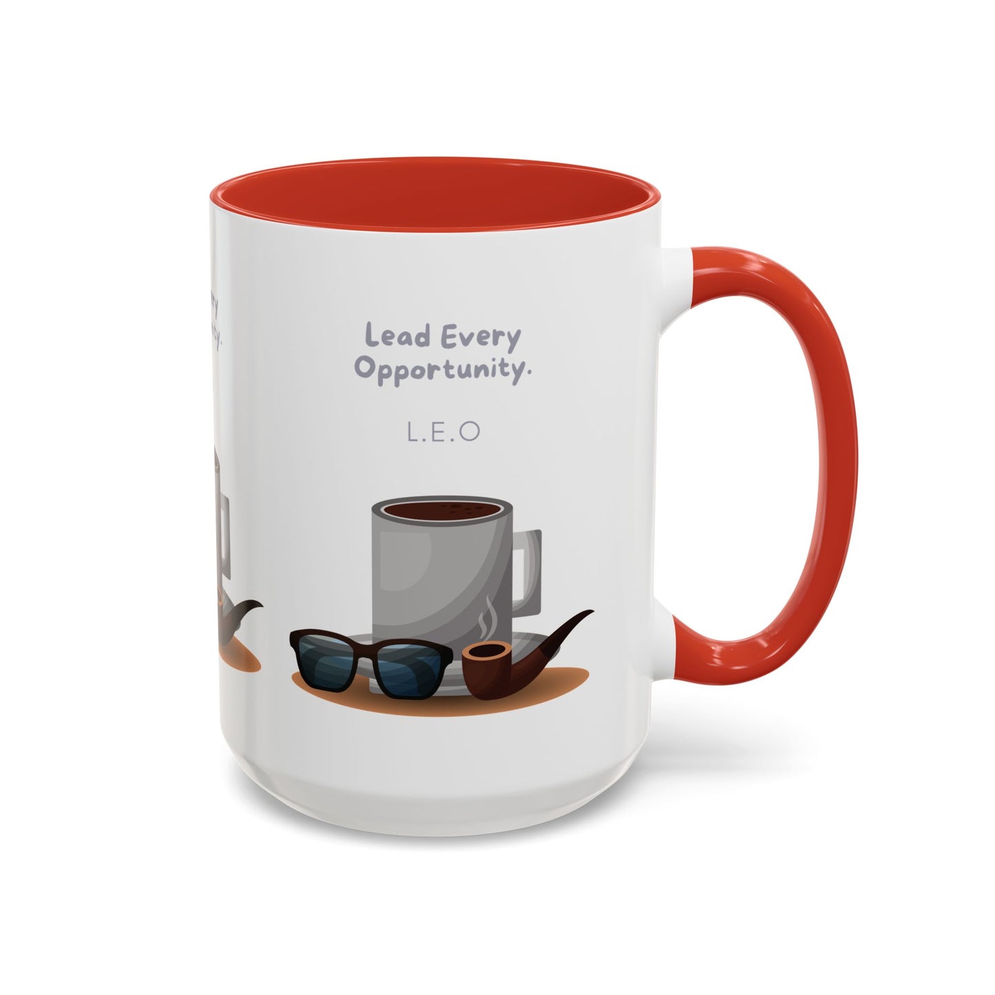 Personalized Initial Coffee and Sunglasses Accent Coffee Mug