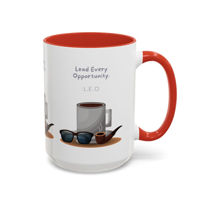 Personalized Initial Coffee and Sunglasses Accent Coffee Mug