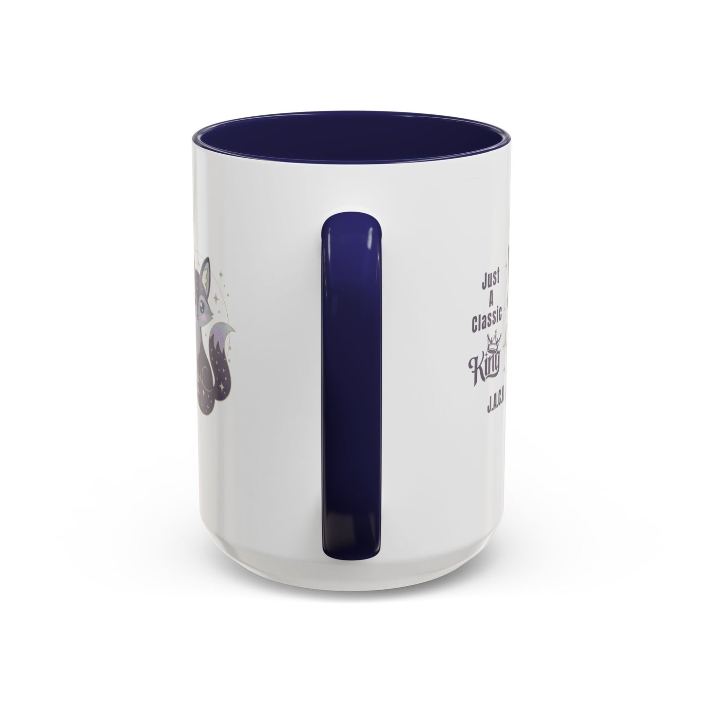 Personalized Initial Fox King Accent Coffee Mug