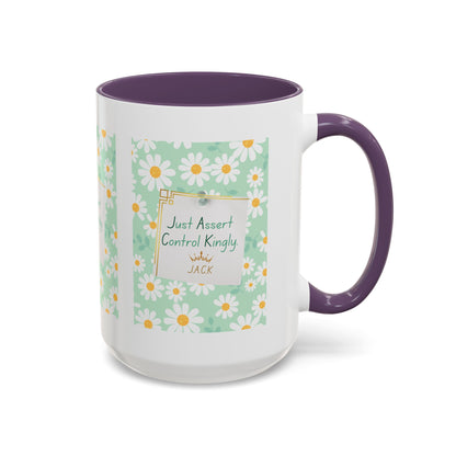 Personalized Floral Message Accent Coffee Mug