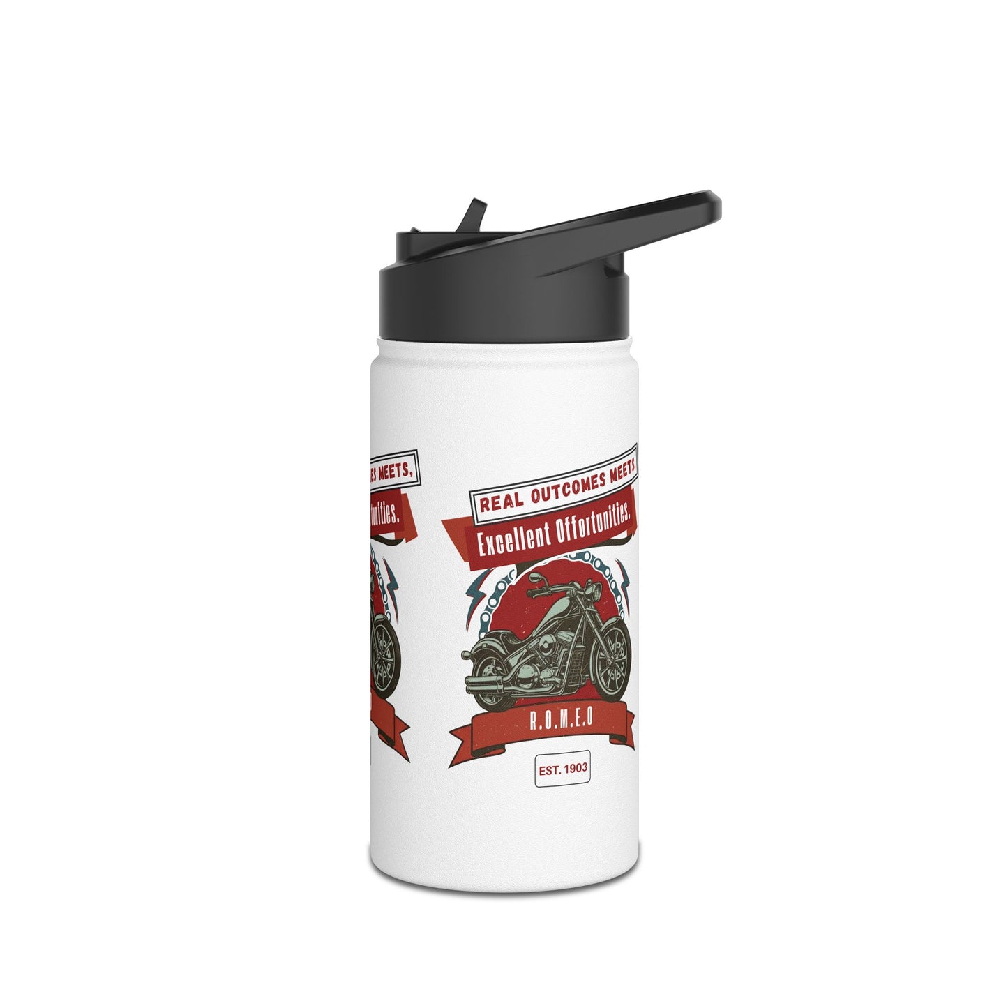 Personalized Initial Quote Motorcycle Stainless Steel Water Bottle