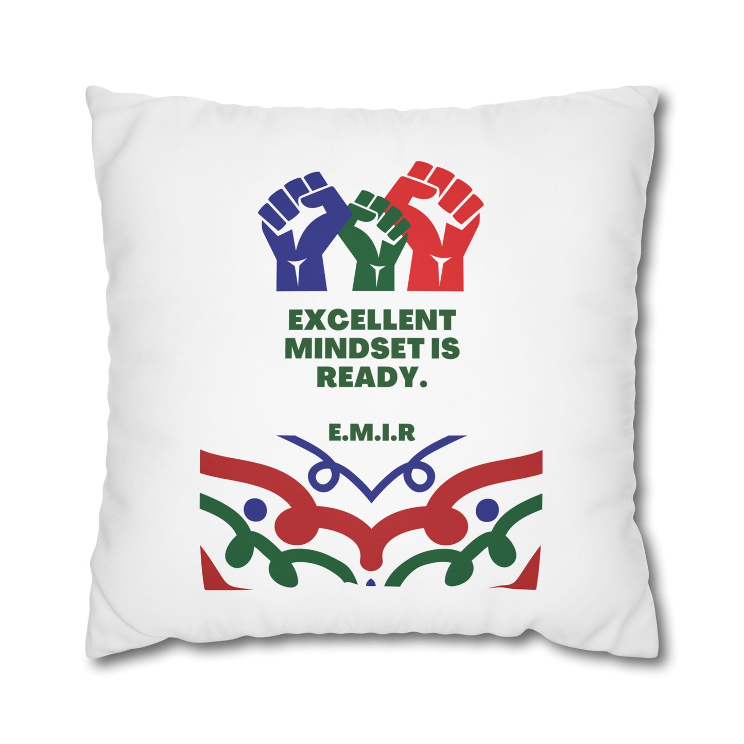 Personalized Initial Quote Victory — Custom Sayings on Square Poly Canvas Pillowcase