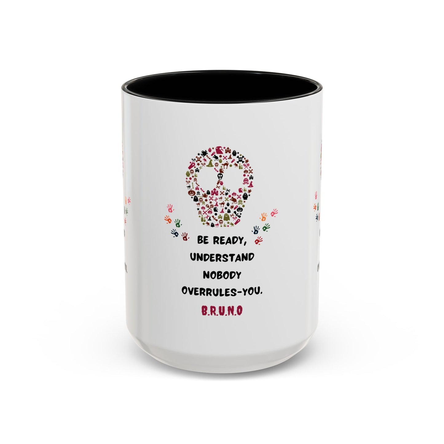 Personalized Initial Floral Skull Accent Coffee Mug