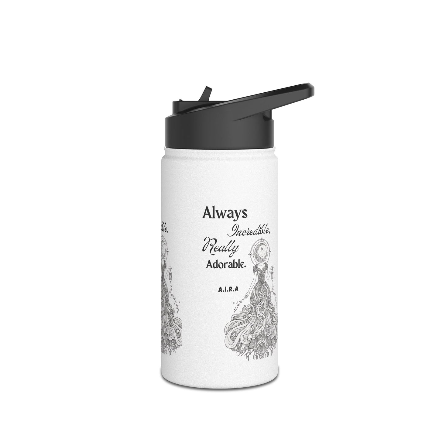 Personalized Initial Quote Girl Light Stainless Steel Water Bottle