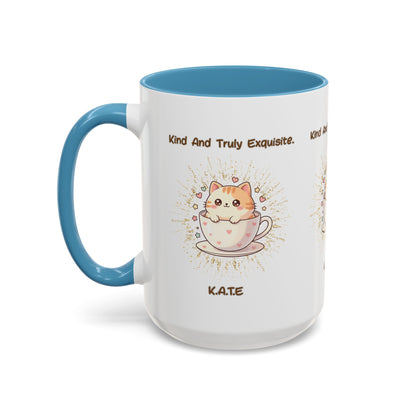 Personalized Initial Exquisite Cat Accent Coffee Mug