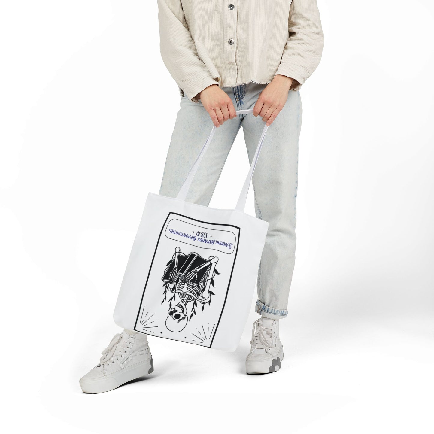 Personalized Initial Quote Skeleton Canvas Tote Custom Name