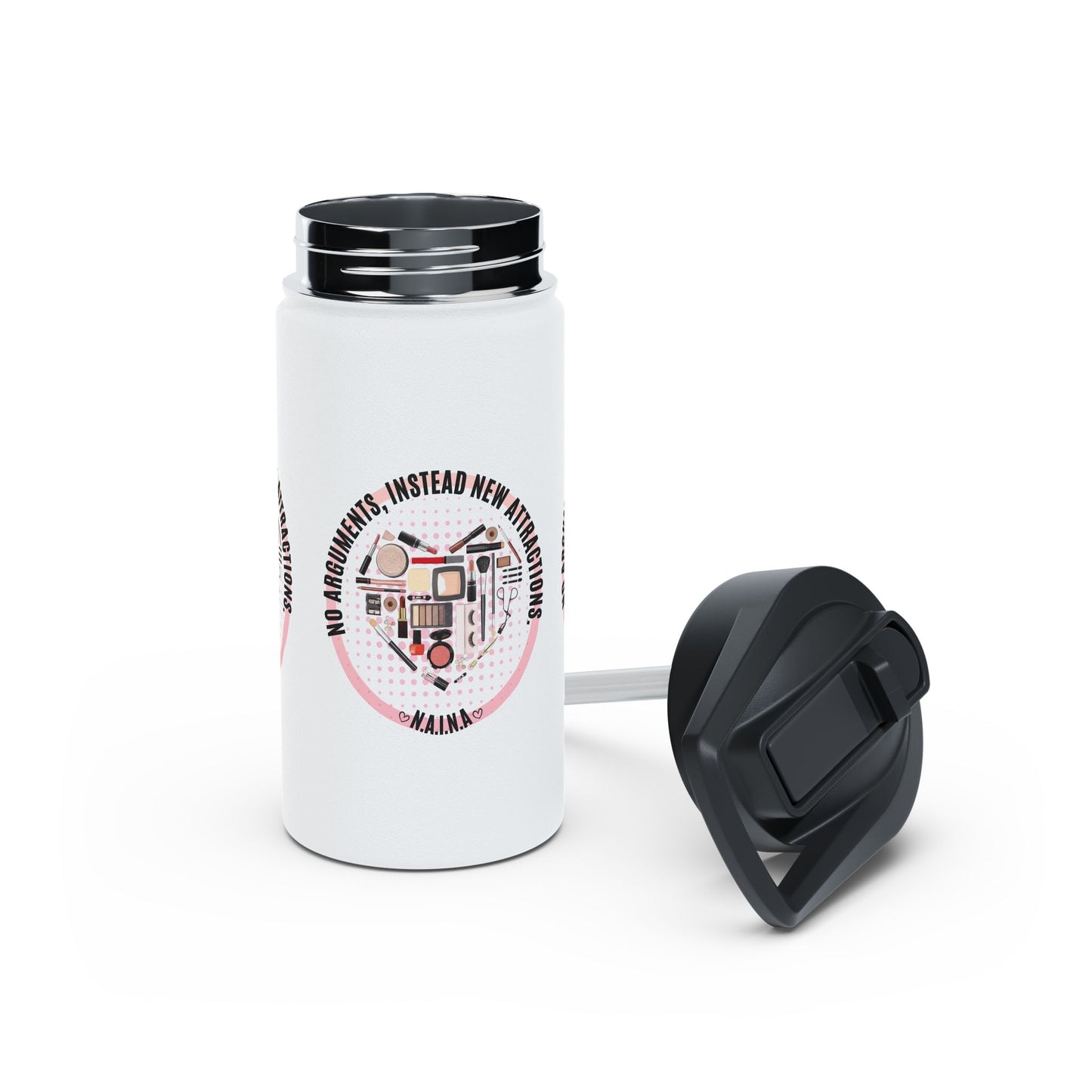 Personalized Initial Cosmetic Heart Controller Stainless Steel Water Bottle