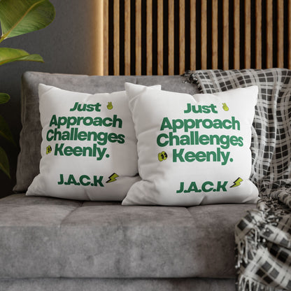 Personalized Initial Quote Simple Note — Custom Sayings on Square Poly Canvas Pillowcase