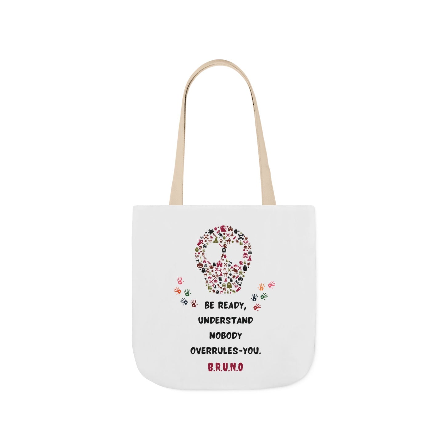 Personalized Initial Quote Floral Skull Canvas Tote Custom Name