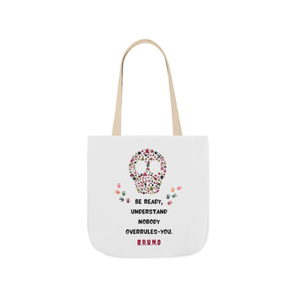 Personalized Initial Quote Floral Skull Canvas Tote Custom Name