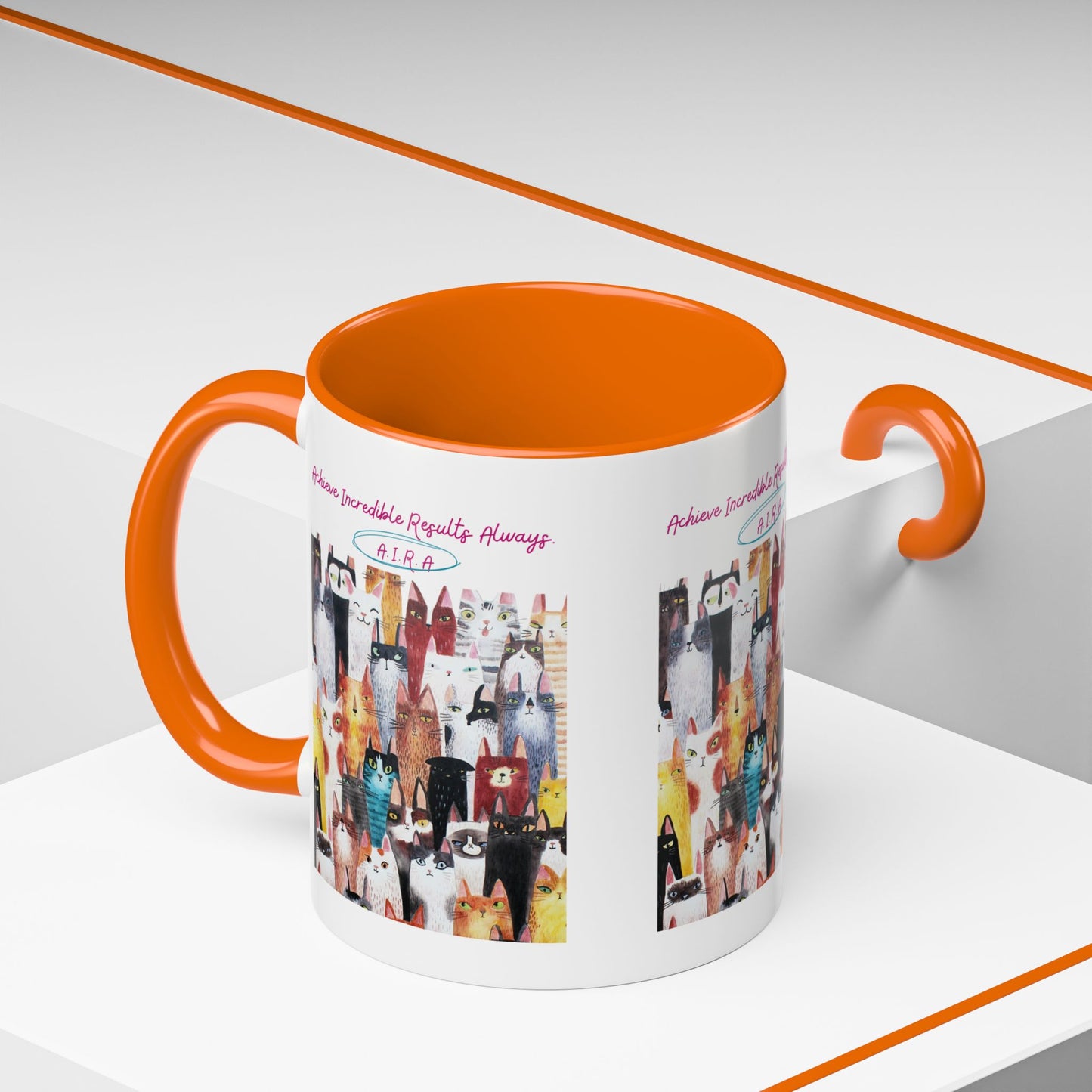 Personalized Initial Cat Collage Accent Coffee Mug