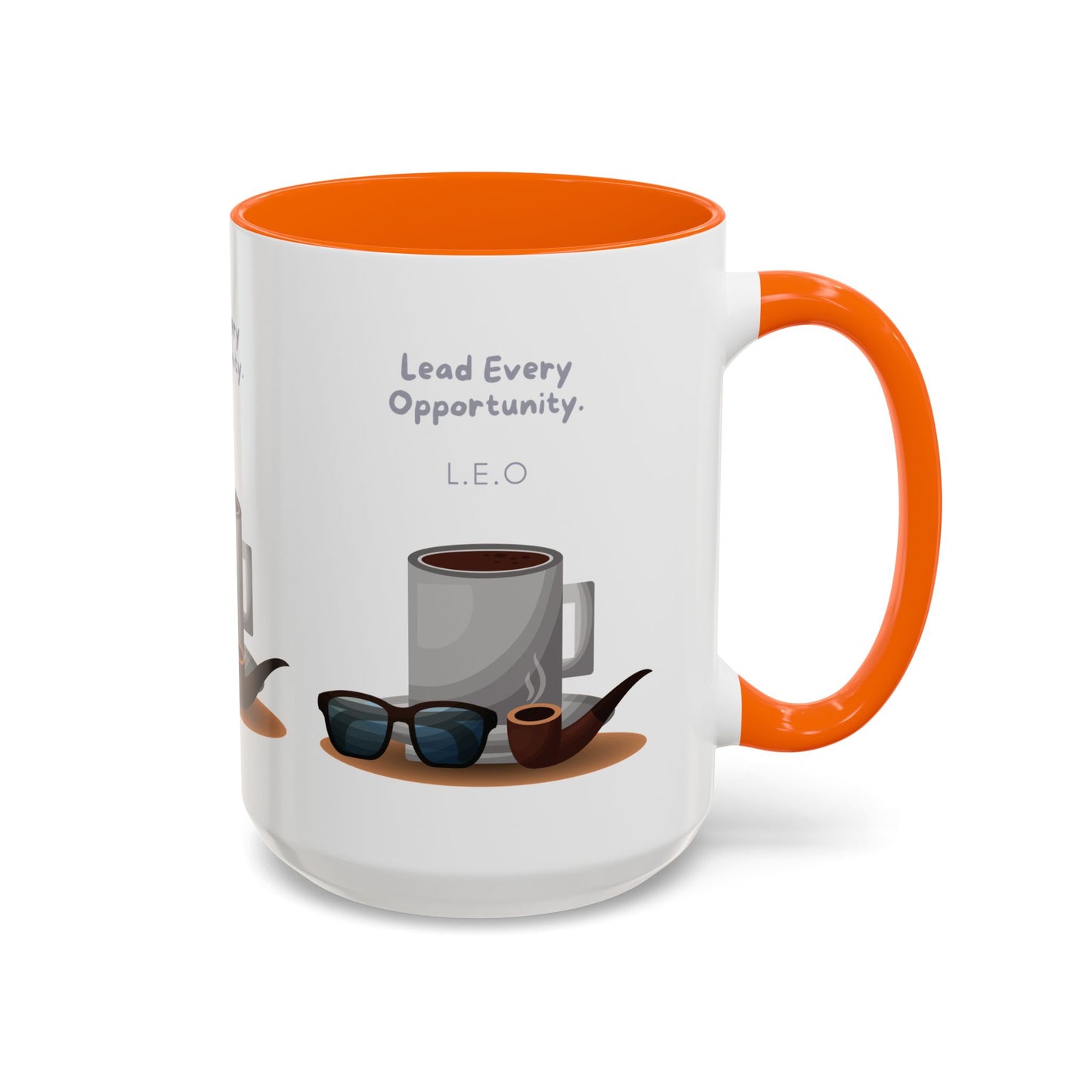 Personalized Initial Coffee and Sunglasses Accent Coffee Mug