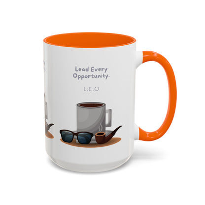 Personalized Initial Coffee and Sunglasses Accent Coffee Mug