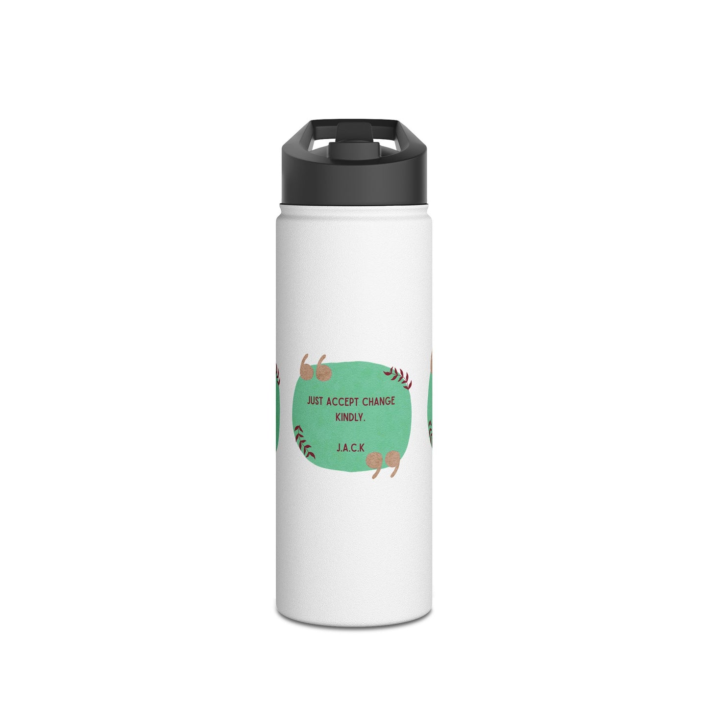 Personalized Initial Quote Oval Note Stainless Steel Water Bottle