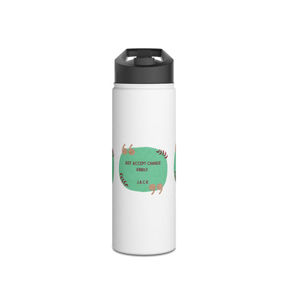 Personalized Initial Quote Oval Note Stainless Steel Water Bottle