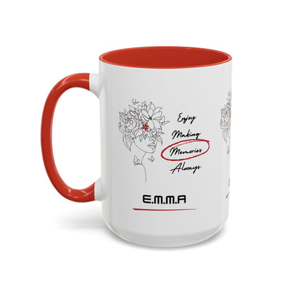 Personalized Initial Floral Girl Accent Coffee Mug