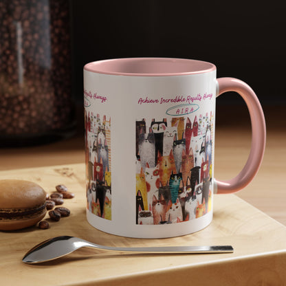 Personalized Initial Cat Collage Accent Coffee Mug