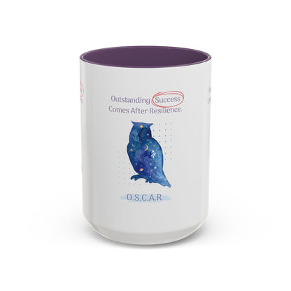 Personalized Initial Galaxy Owl Accent Coffee Mug