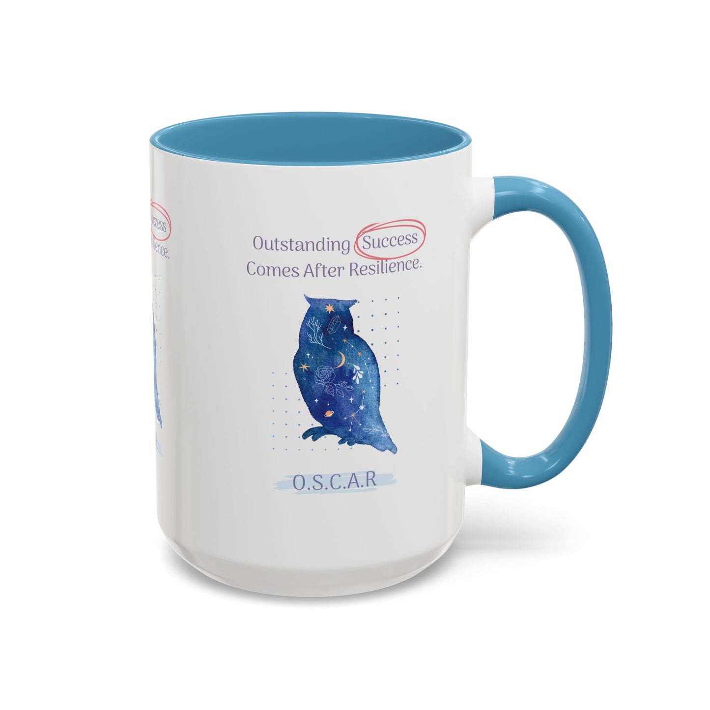 Personalized Initial Galaxy Owl Accent Coffee Mug