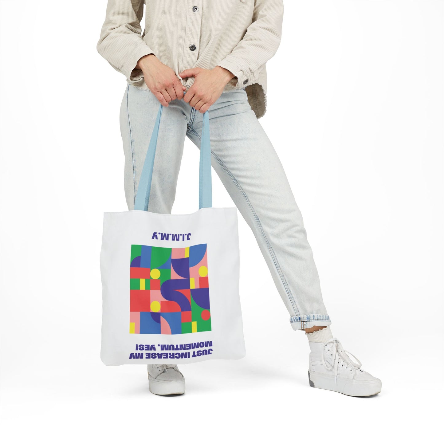 Personalized Initial Quote Colorful Momentum Canvas Tote Custom Name