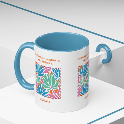 Personalized Initial Floral Momentum Accent Coffee Mug