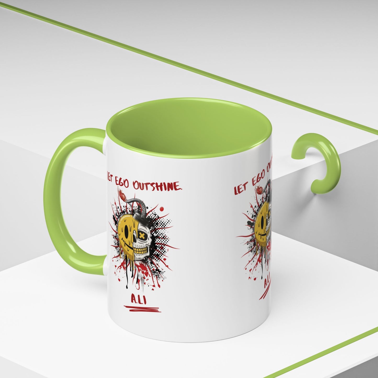 Personalized Split Smile Skull Accent Coffee Mug