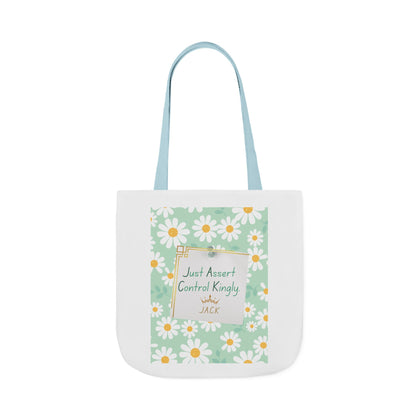 Personalized Initial Quote Floral Inspirational Canvas Tote Custom Name