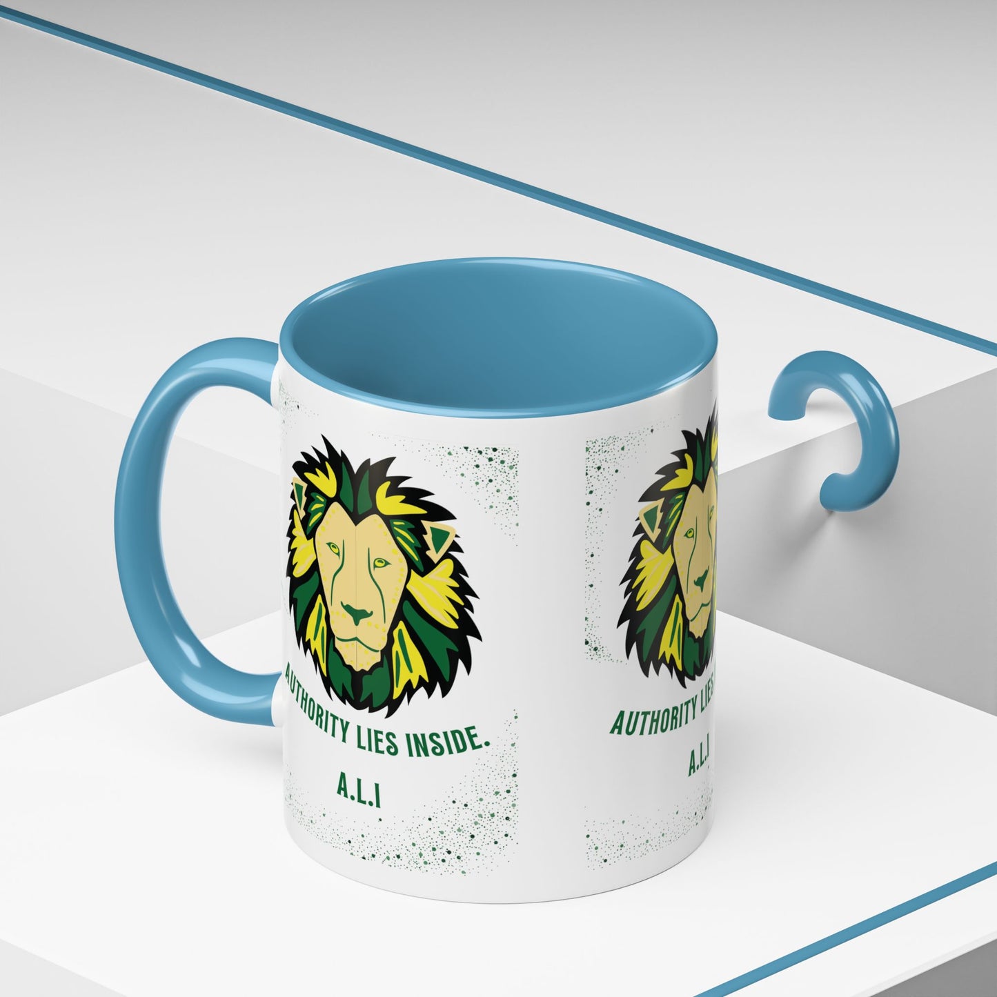 Personalized Initial Lion Accent Coffee Mug