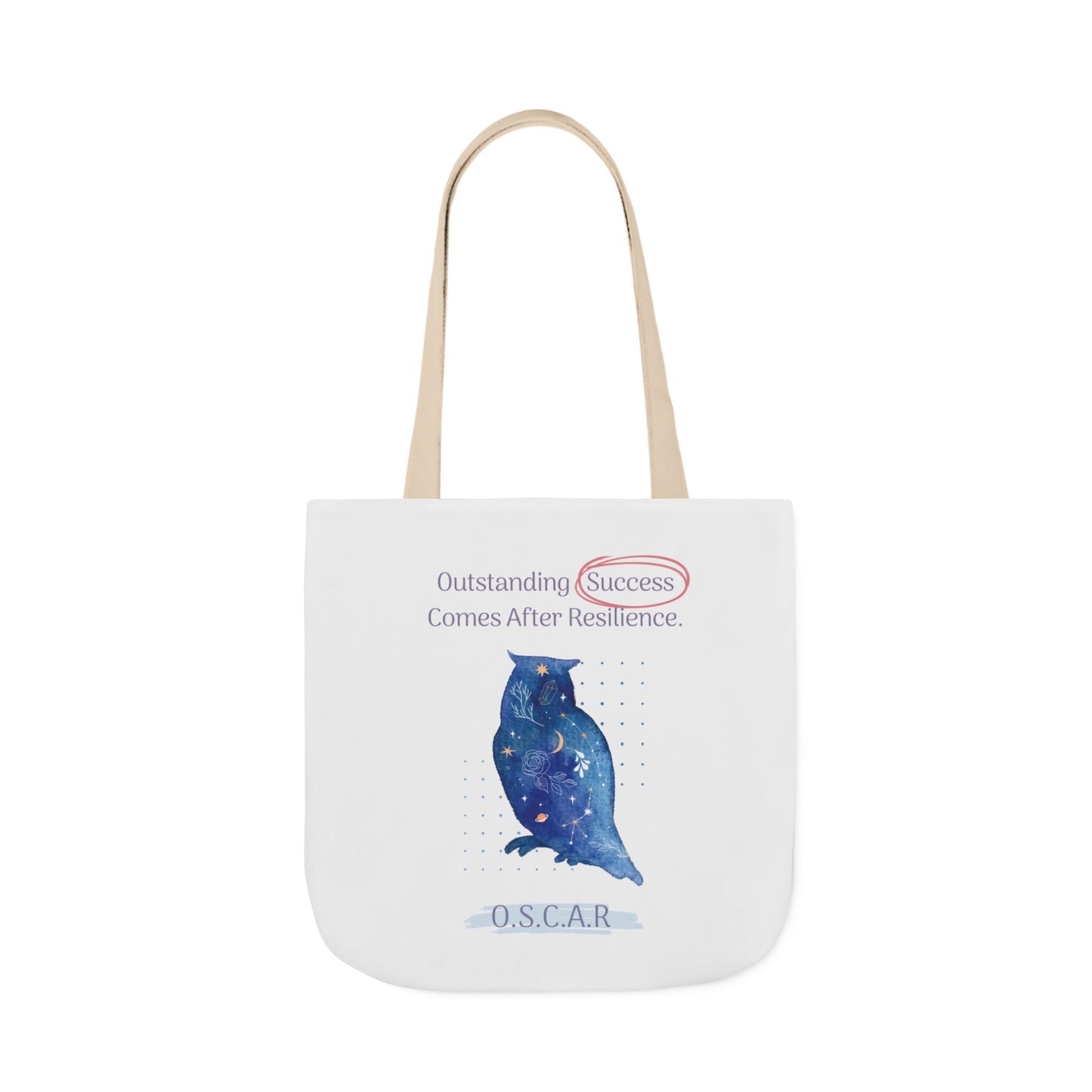 Personalized Initial Quote Owl Galaxy Canvas Tote Custom Name