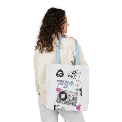 Personalized Initial Quote Cassette Vibes Canvas Tote Custom Name