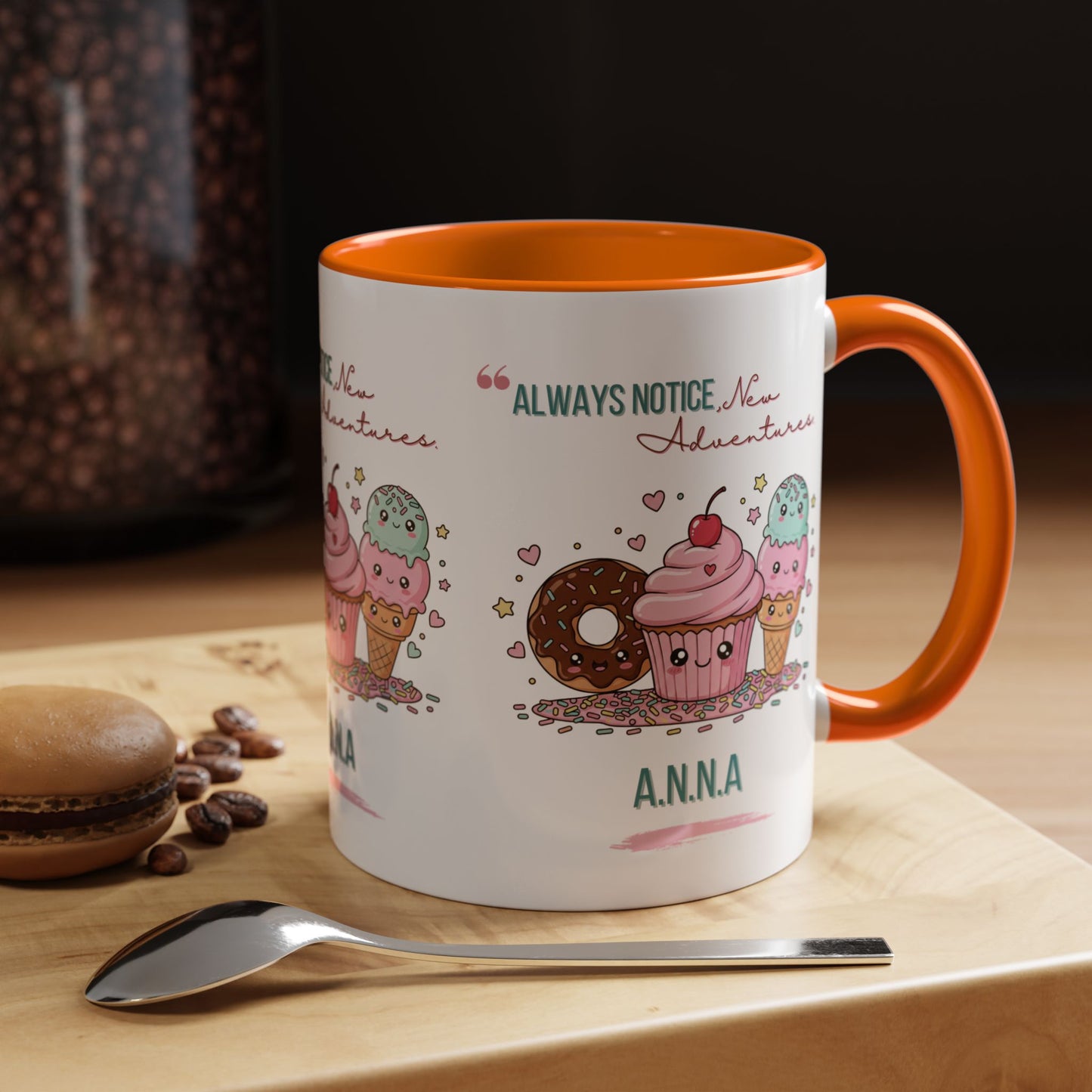 Personalized Initial Sweet Treat Accent Coffee Mug