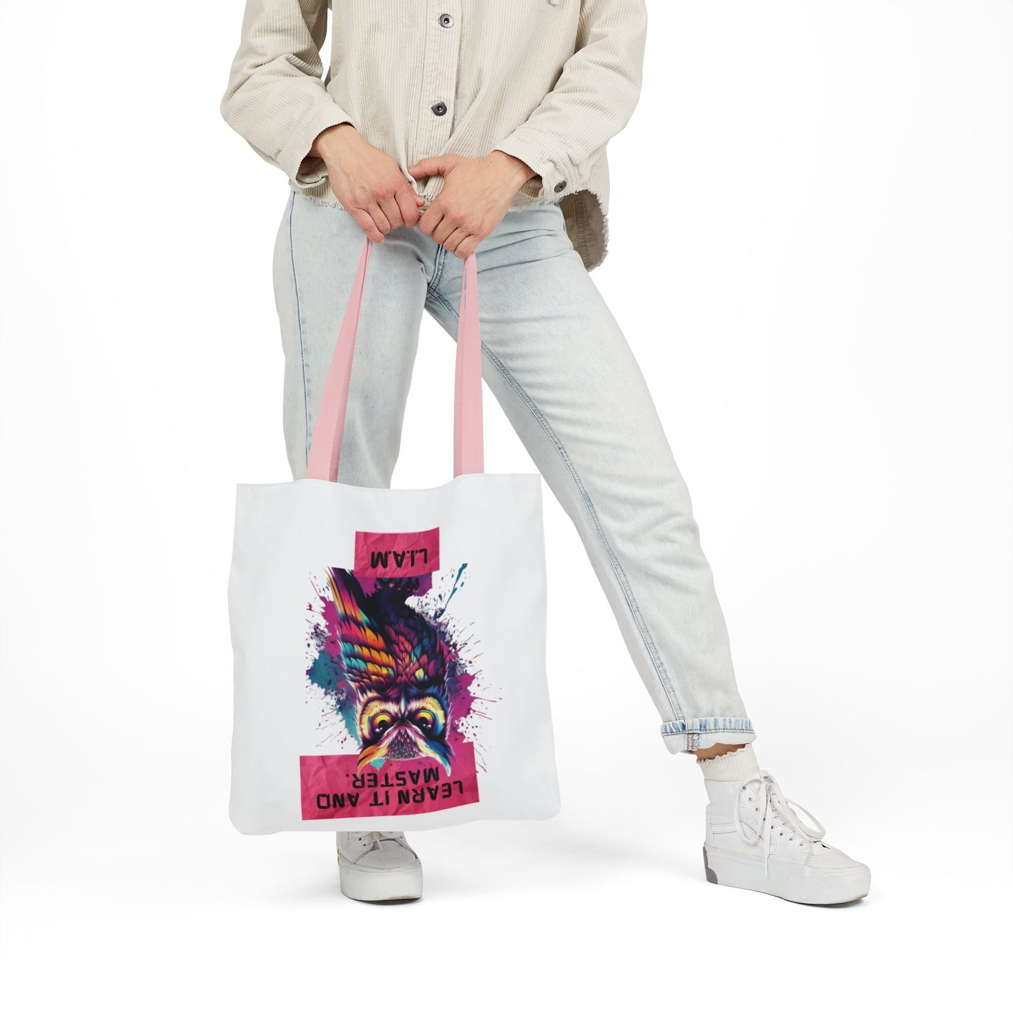 Personalized Initial Quote Owl Canvas Tote Custom Name