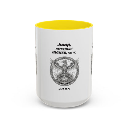 Personalized Eagle Circle Accent Coffee Mug