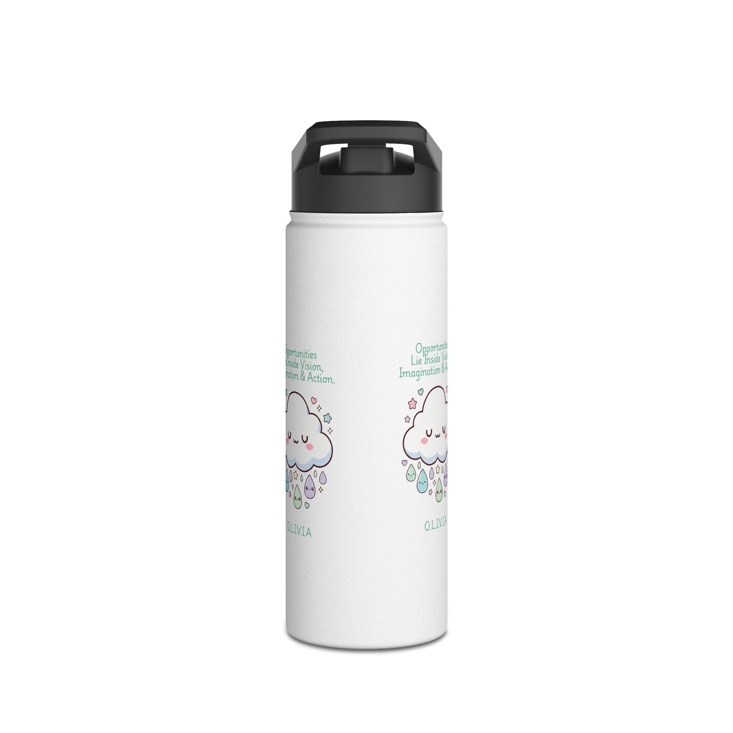 Personalized Initial Quote Cloud Dripping Stainless Steel Water Bottle
