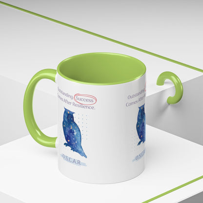 Personalized Initial Galaxy Owl Accent Coffee Mug