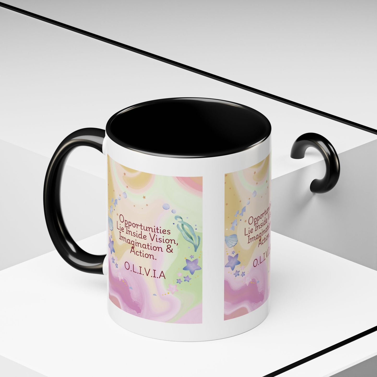 Personalized Ocean Theme Accent Coffee Mug