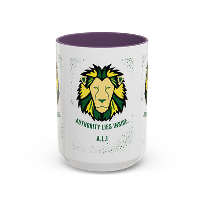Personalized Initial Lion Accent Coffee Mug