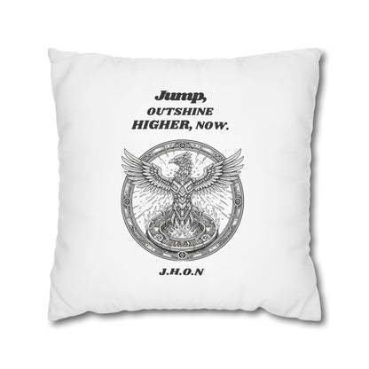 Personalized Initial Quote Circled Eagle — Custom Sayings on Square Poly Canvas Pillowcase