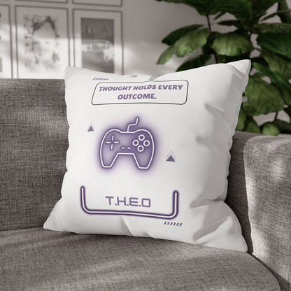 Personalized Initial Quote Game Controller — Custom Sayings on Square Poly Canvas Pillowcase
