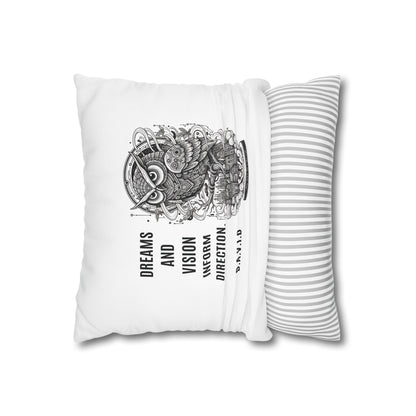 Personalized Initial Quote Owl Vision — Custom Sayings on Square Poly Canvas Pillowcase