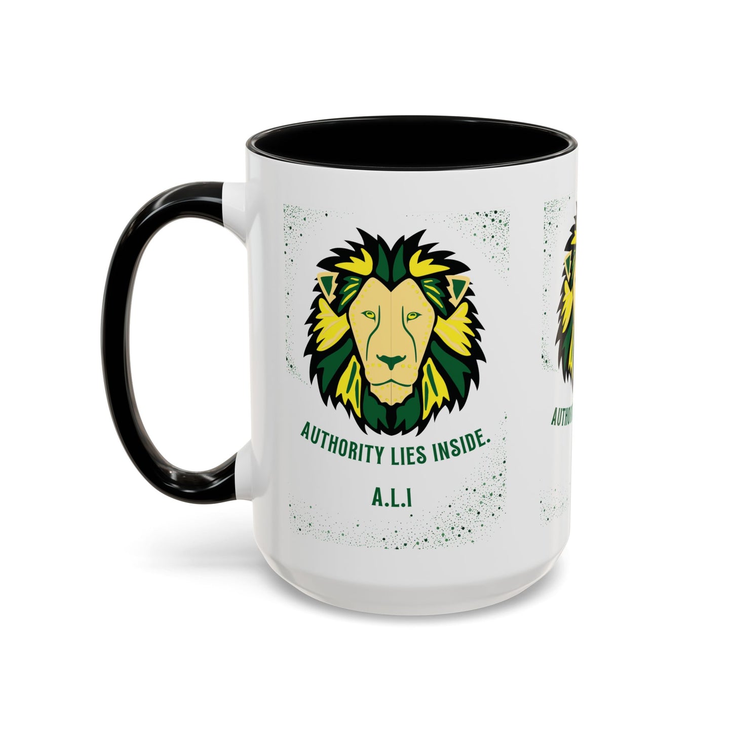 Personalized Initial Lion Accent Coffee Mug