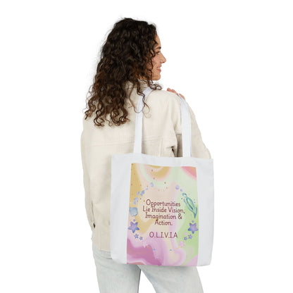 Personalized Initial Quote Ocean Theme Canvas Tote Custom Name