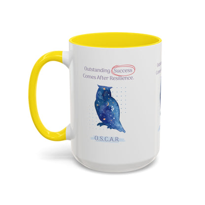 Personalized Initial Galaxy Owl Accent Coffee Mug