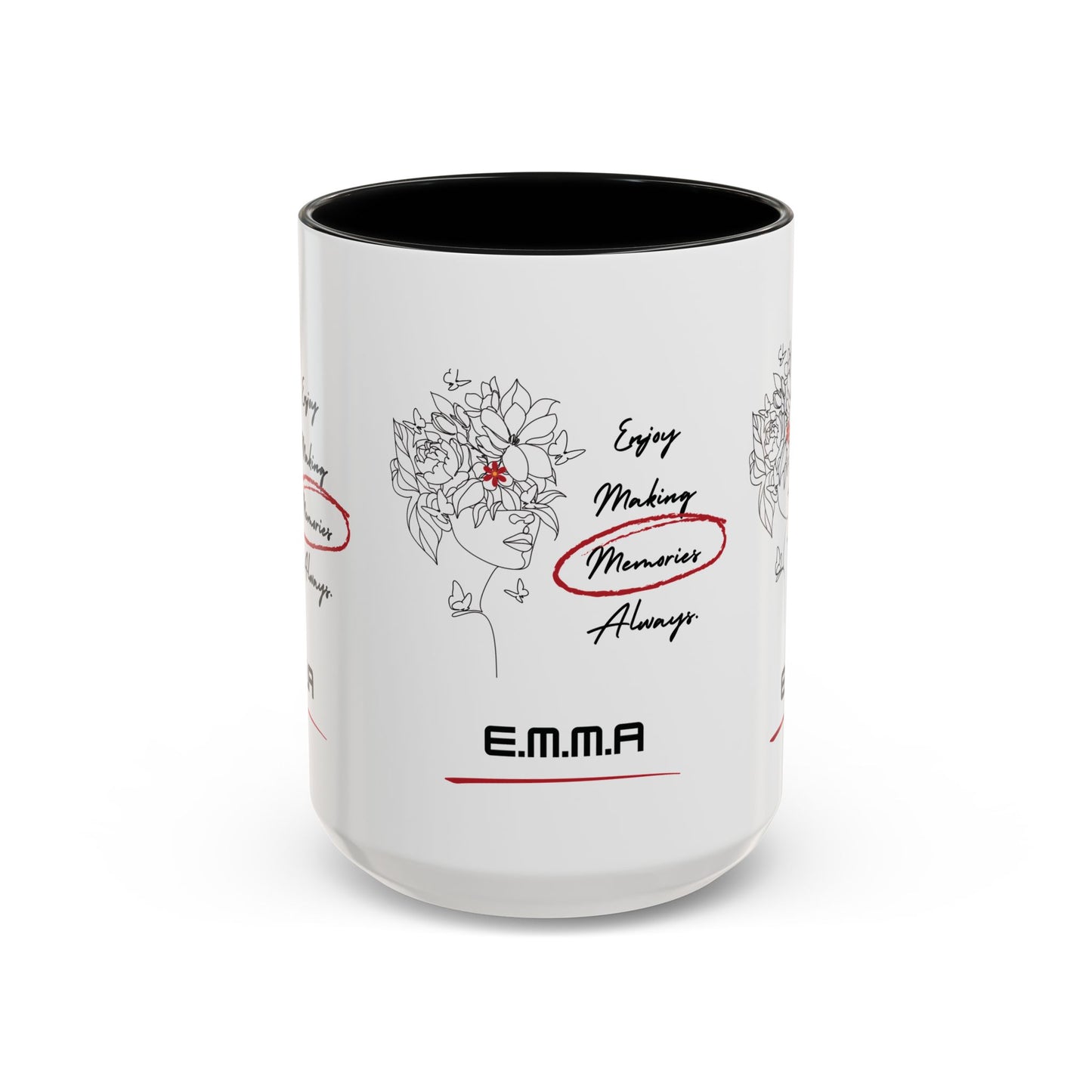 Personalized Initial Floral Girl Accent Coffee Mug