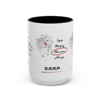 Personalized Initial Floral Girl Accent Coffee Mug
