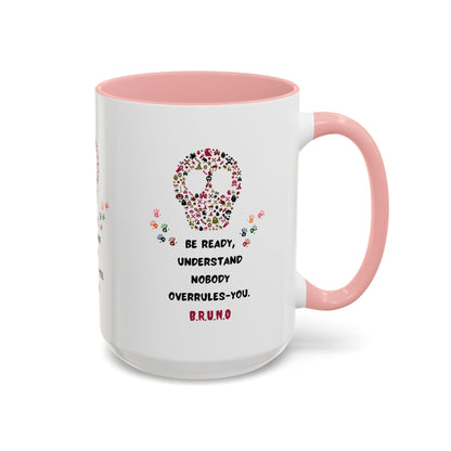 Personalized Initial Floral Skull Accent Coffee Mug