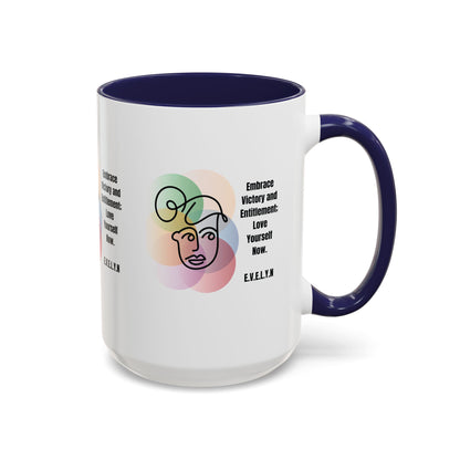Personalized Initial Sketch Girl Accent Coffee Mug