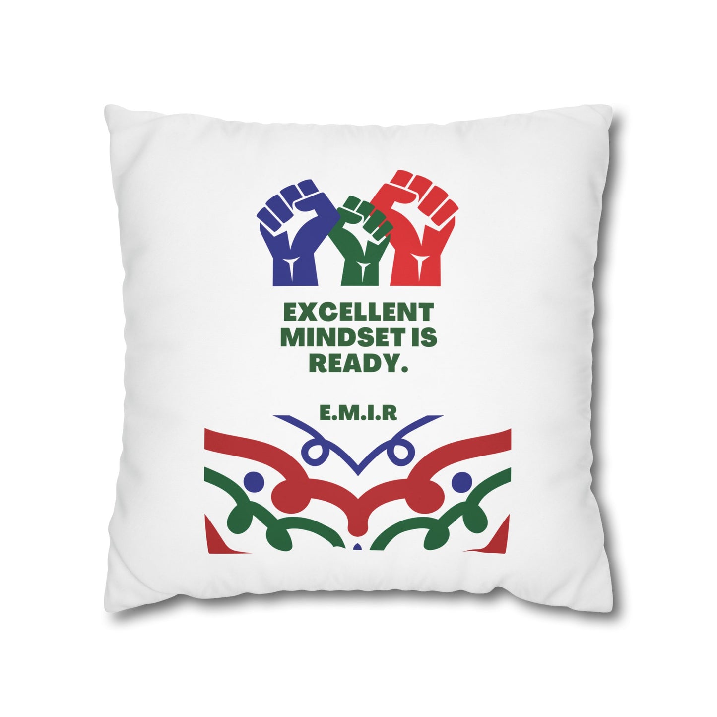 Personalized Initial Quote Victory — Custom Sayings on Square Poly Canvas Pillowcase